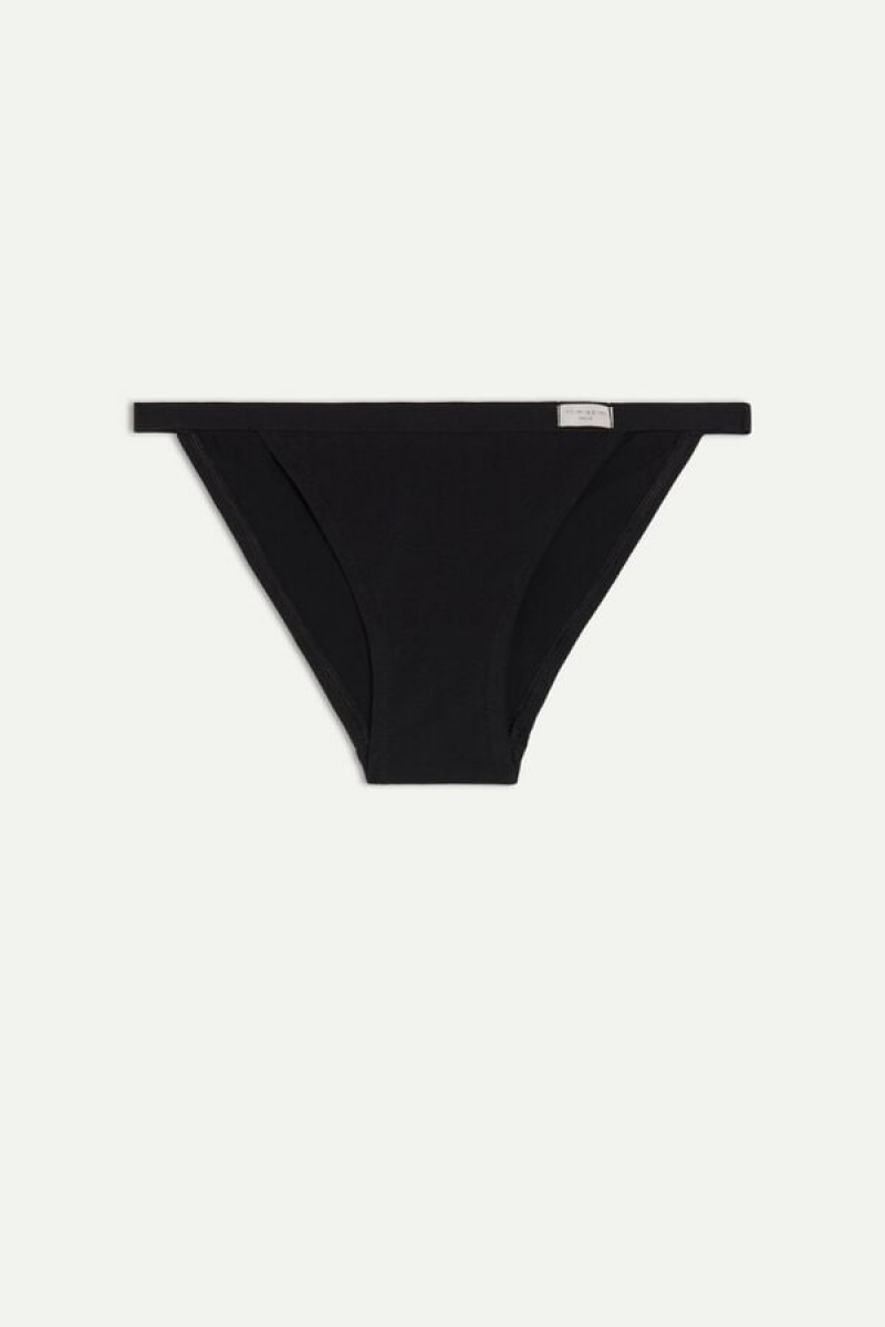 Intimissimi Cotton String Panties Crne | SN-ITMSM57551