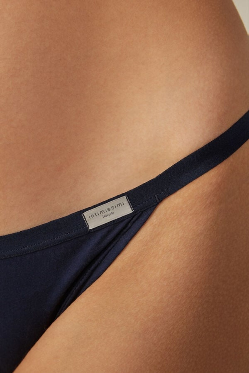 Intimissimi Cotton String Panties Plave | SN-ITMSM57554