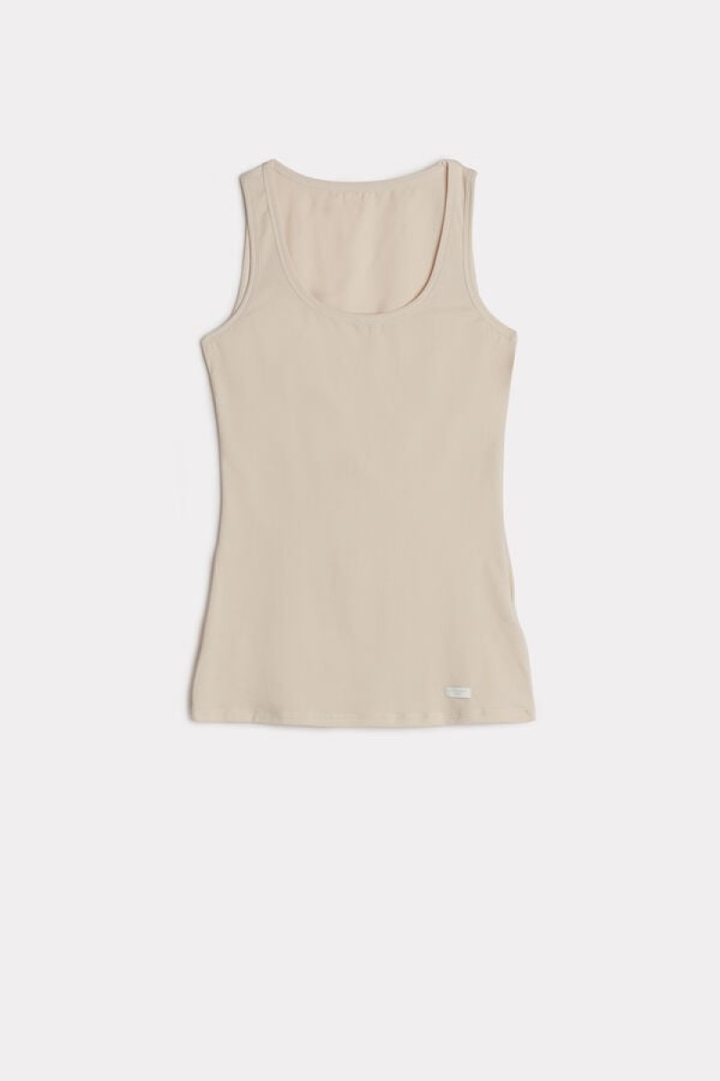 Intimissimi Cotton Tank Top Bež | SN-ITMSM57912