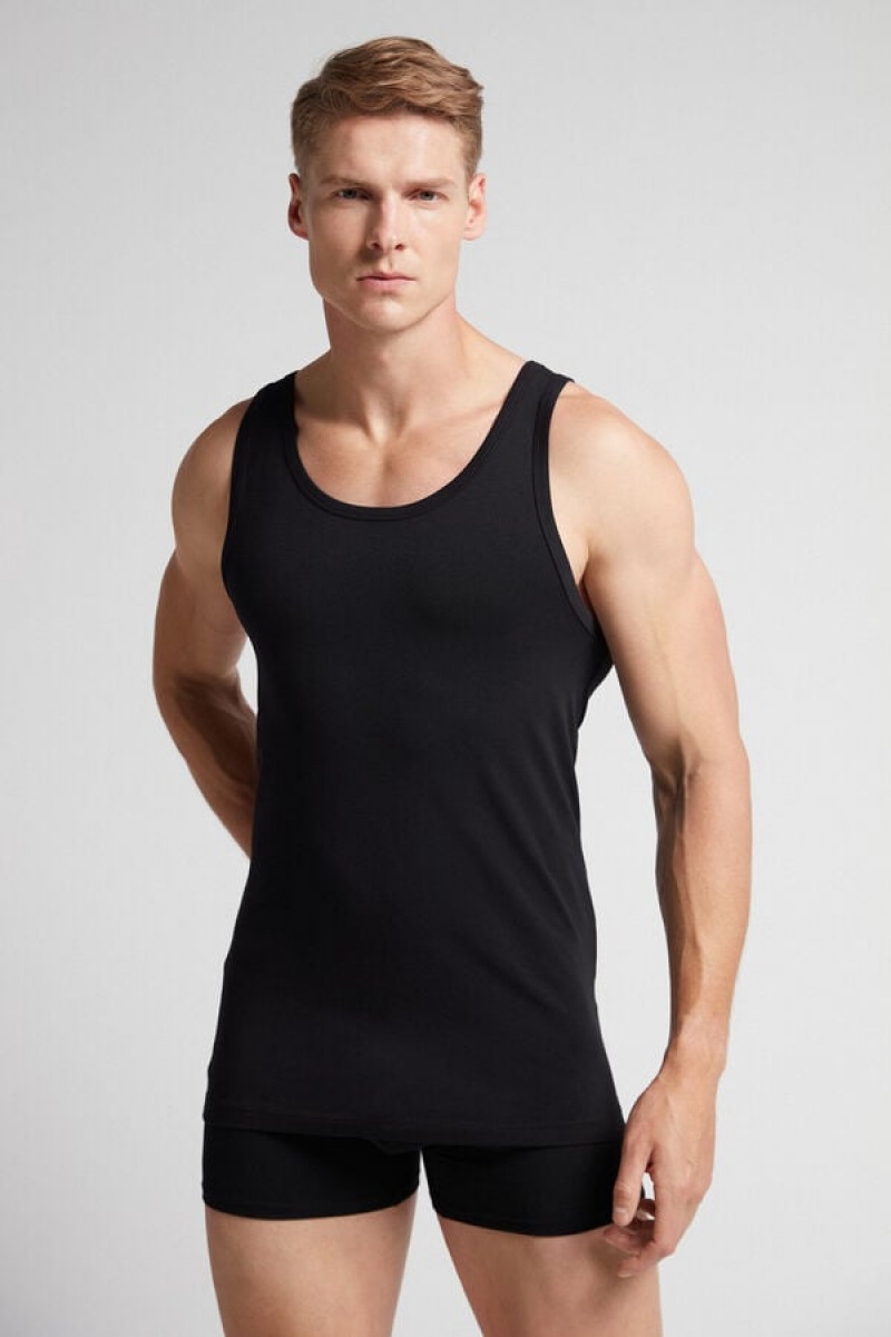 Intimissimi Crew Neck Tank Top Crne | SN-ITMSM58612