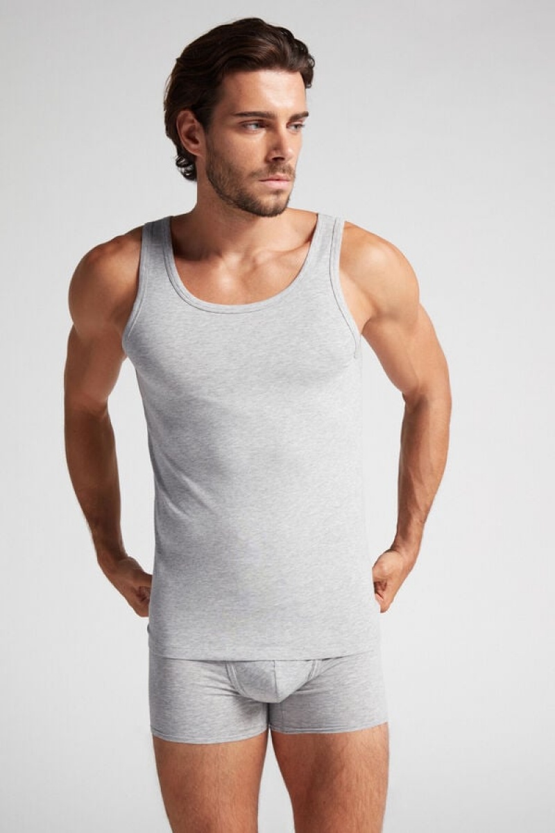 Intimissimi Crew Neck Tank Top Sive | SN-ITMSM58614