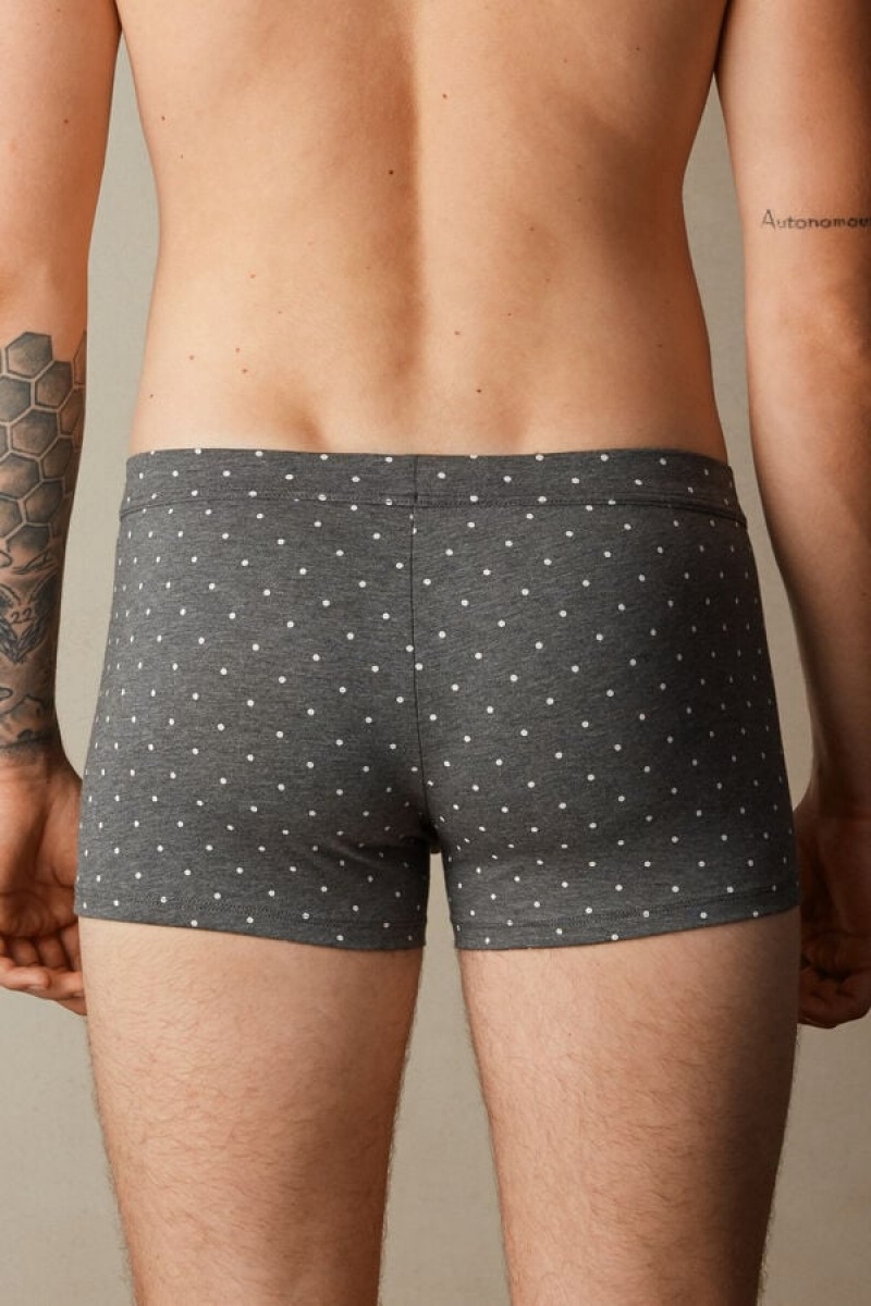 Intimissimi Dotted Boxers In Stretch Supima® Cotton Sive | SN-ITMSM58456