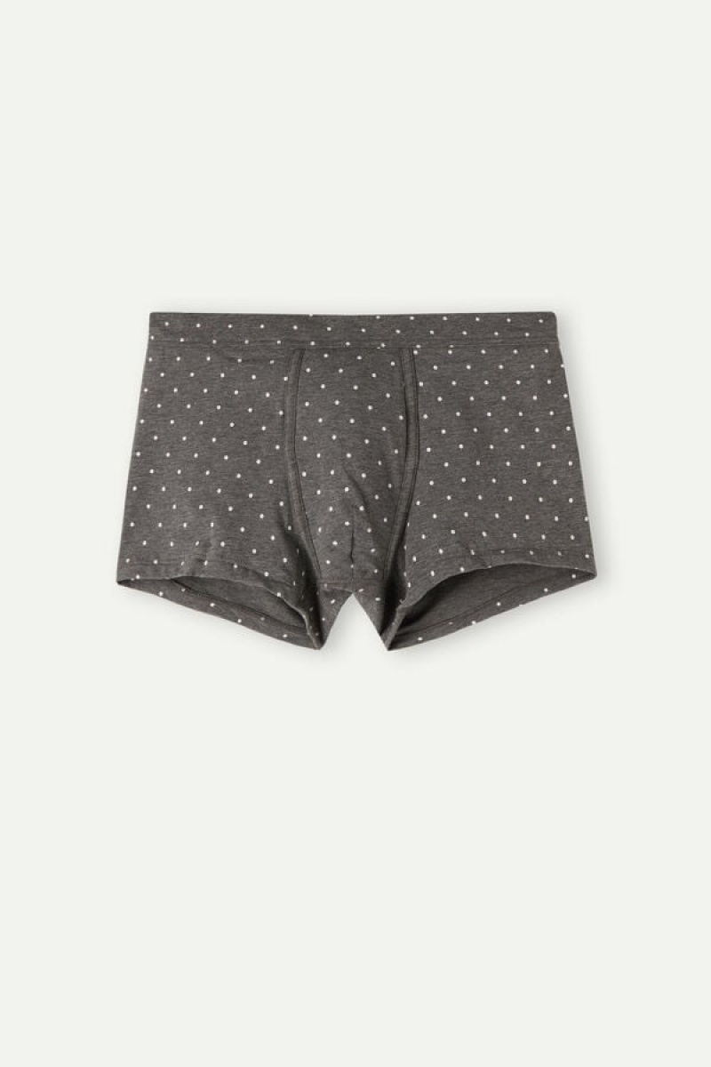 Intimissimi Dotted Boxers In Stretch Supima® Cotton Sive | SN-ITMSM58456