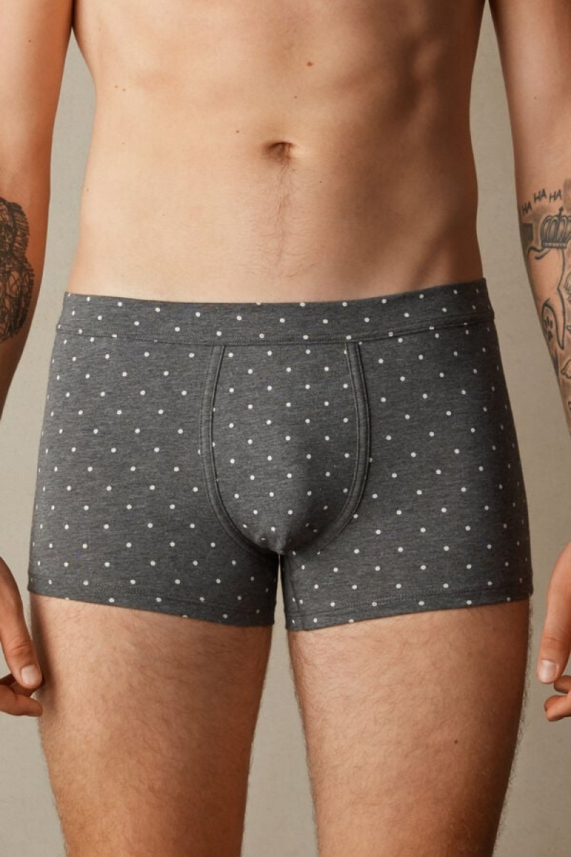 Intimissimi Dotted Boxers In Stretch Supima® Cotton Sive | SN-ITMSM58456