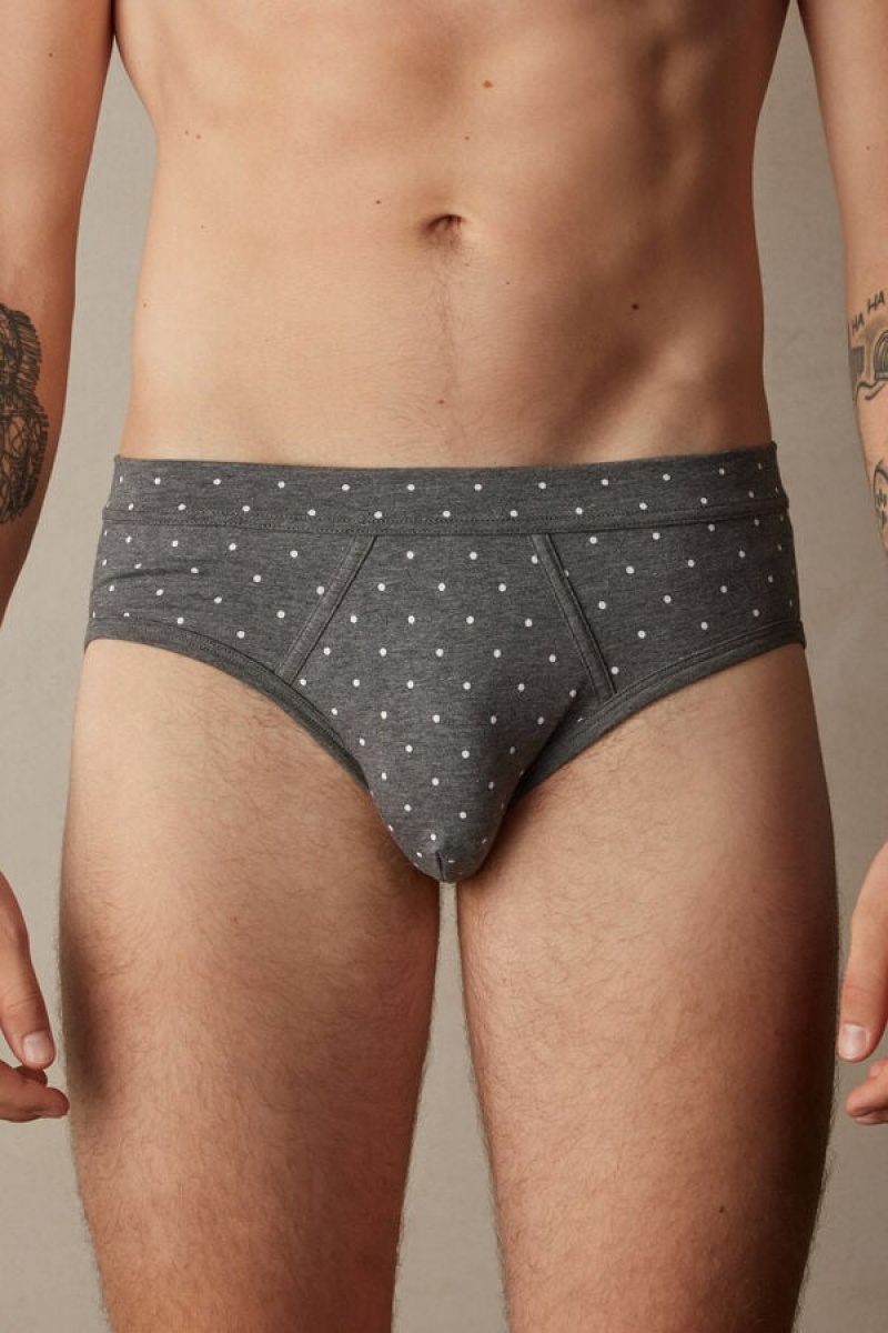 Intimissimi Dotted Briefs In Stretch Supima® Cotton Sive | SN-ITMSM58566