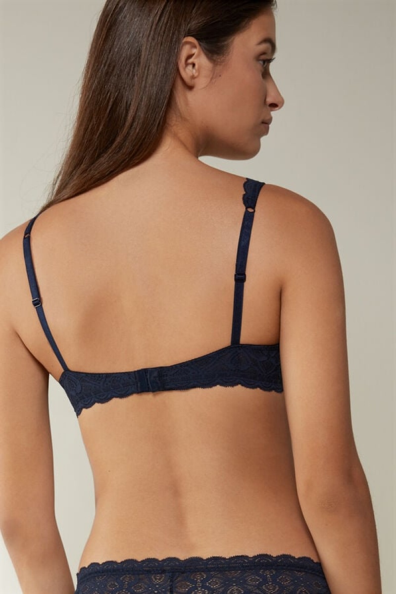 Intimissimi Elena Balconette Bra In Lace Plave | SN-ITMSM56444