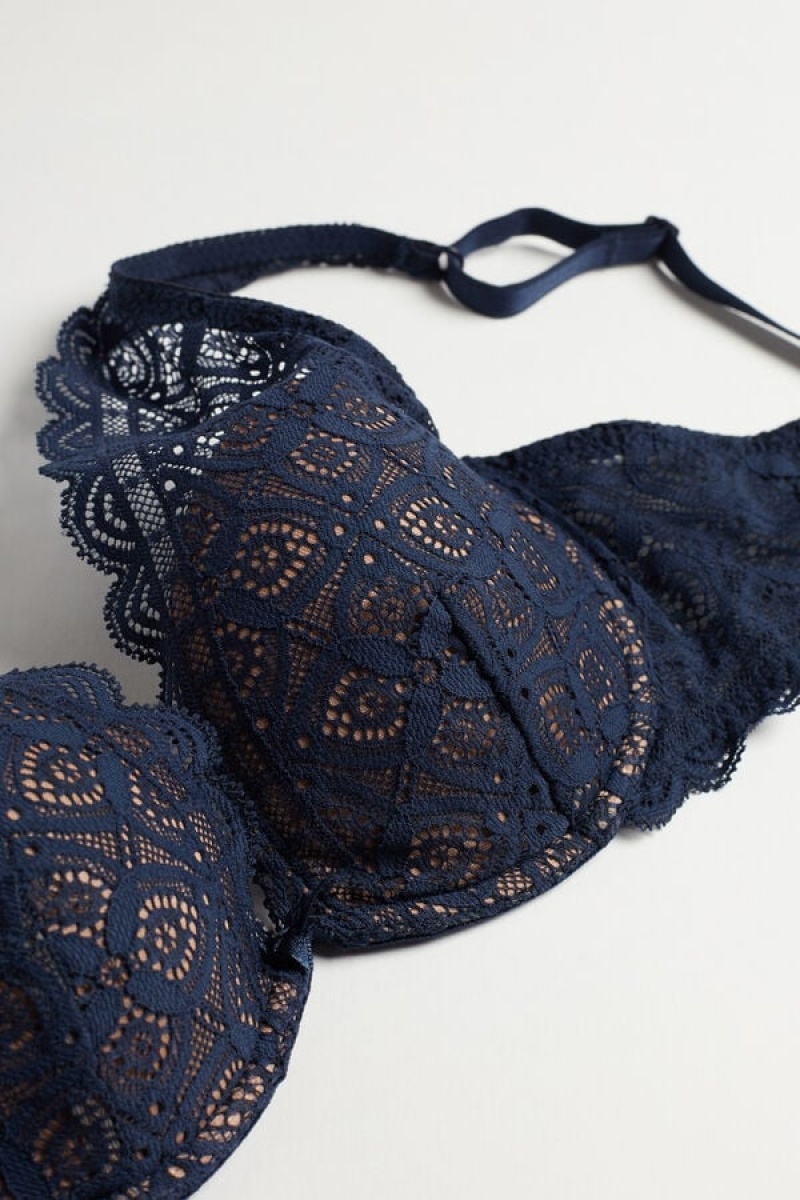 Intimissimi Elena Balconette Bra In Lace Plave | SN-ITMSM56444