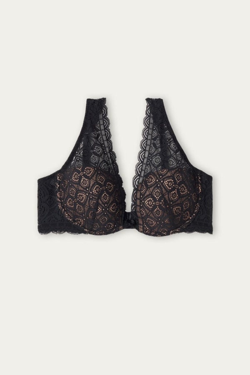 Intimissimi Elena Balconette Bra In Lace Crne | SN-ITMSM56445