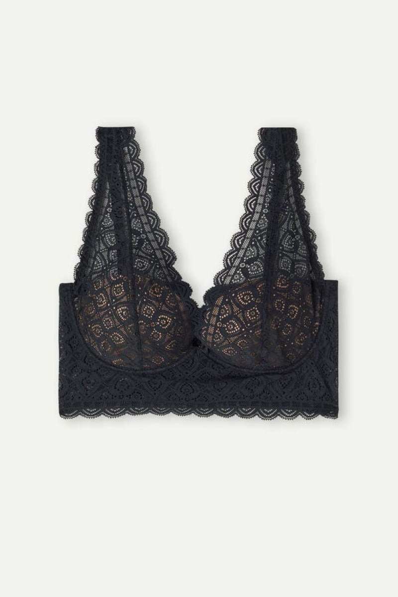 Intimissimi Eleonora Balconette Bra In Lace Crne | SN-ITMSM56453