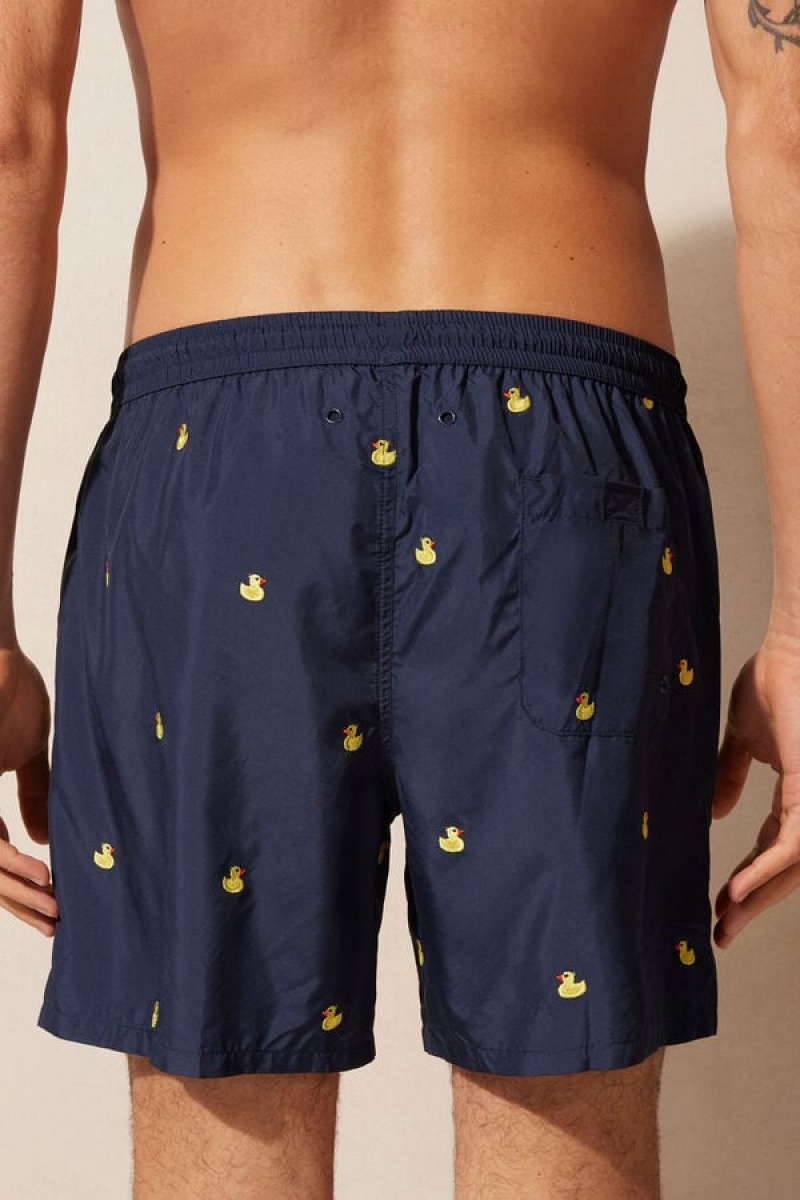 Intimissimi Embroide Duck Swim Trunks Plave | SN-ITMSM58776