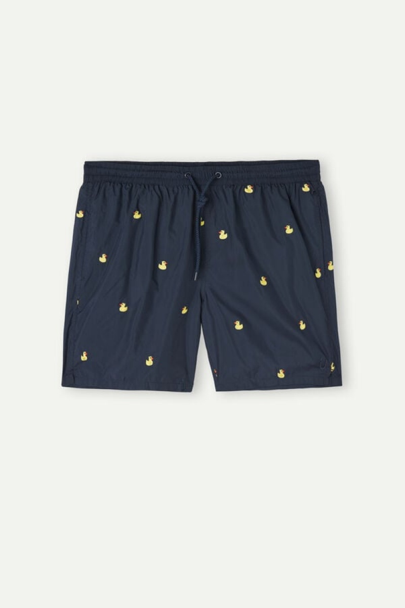 Intimissimi Embroide Duck Swim Trunks Plave | SN-ITMSM58776