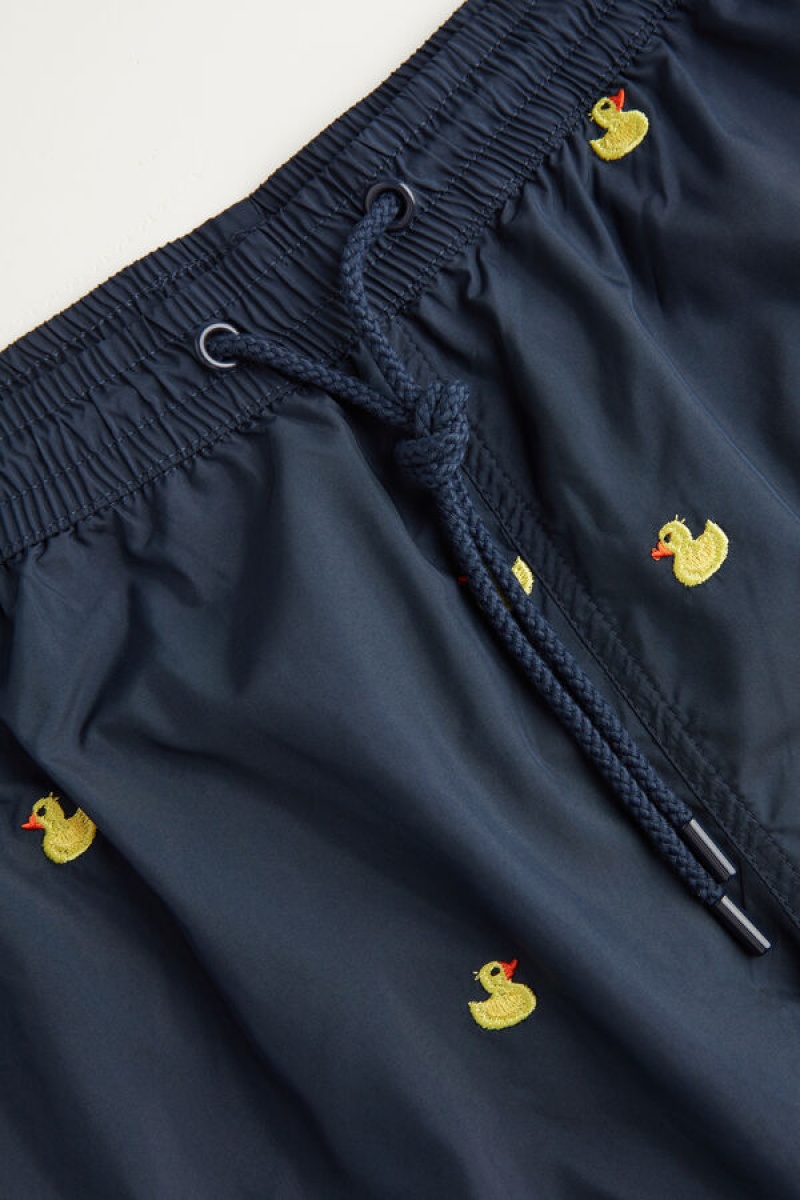 Intimissimi Embroide Duck Swim Trunks Plave | SN-ITMSM58776