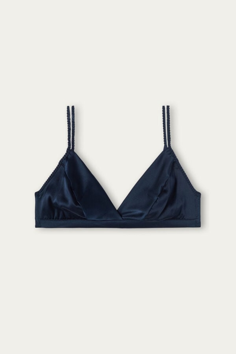 Intimissimi Emma Silk Triangle Bra Plave | SN-ITMSM56646