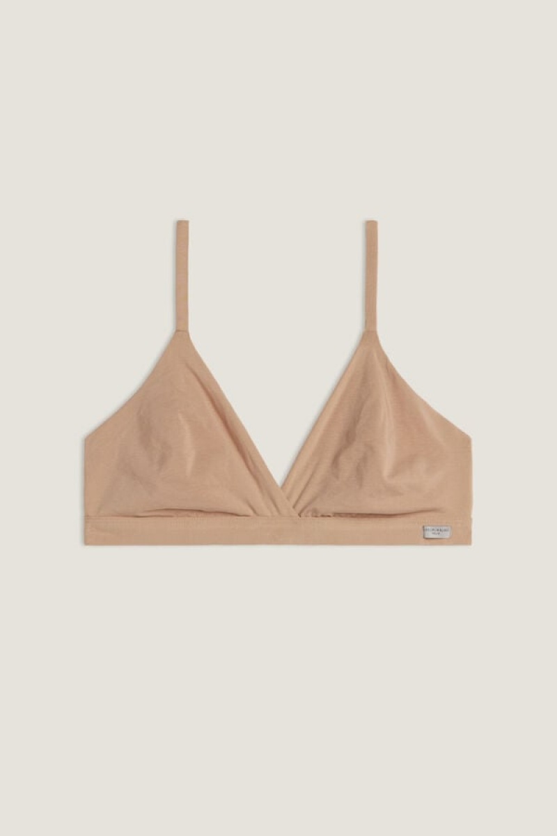 Intimissimi Emma Triangle Bra In Cotton Bež | SN-ITMSM56625