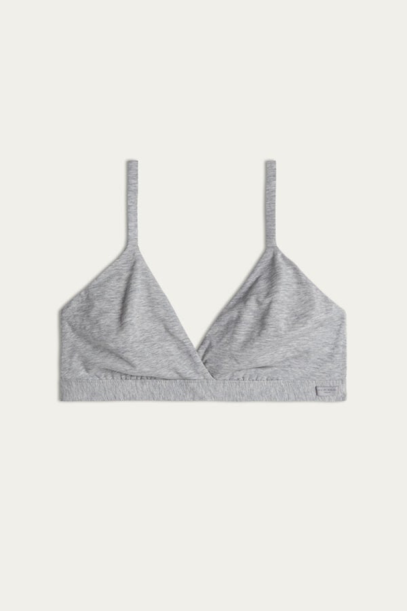 Intimissimi Emma Triangle Bra In Cotton Sive | SN-ITMSM56985