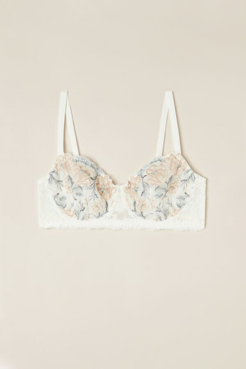 Intimissimi Ephemeral Beauty Daniela Balconette Bra Bijele | SN-ITMSM56529