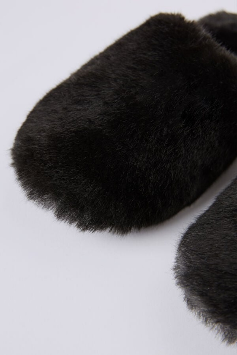 Intimissimi Faux Fur Slippers Crne | SN-ITMSM58448