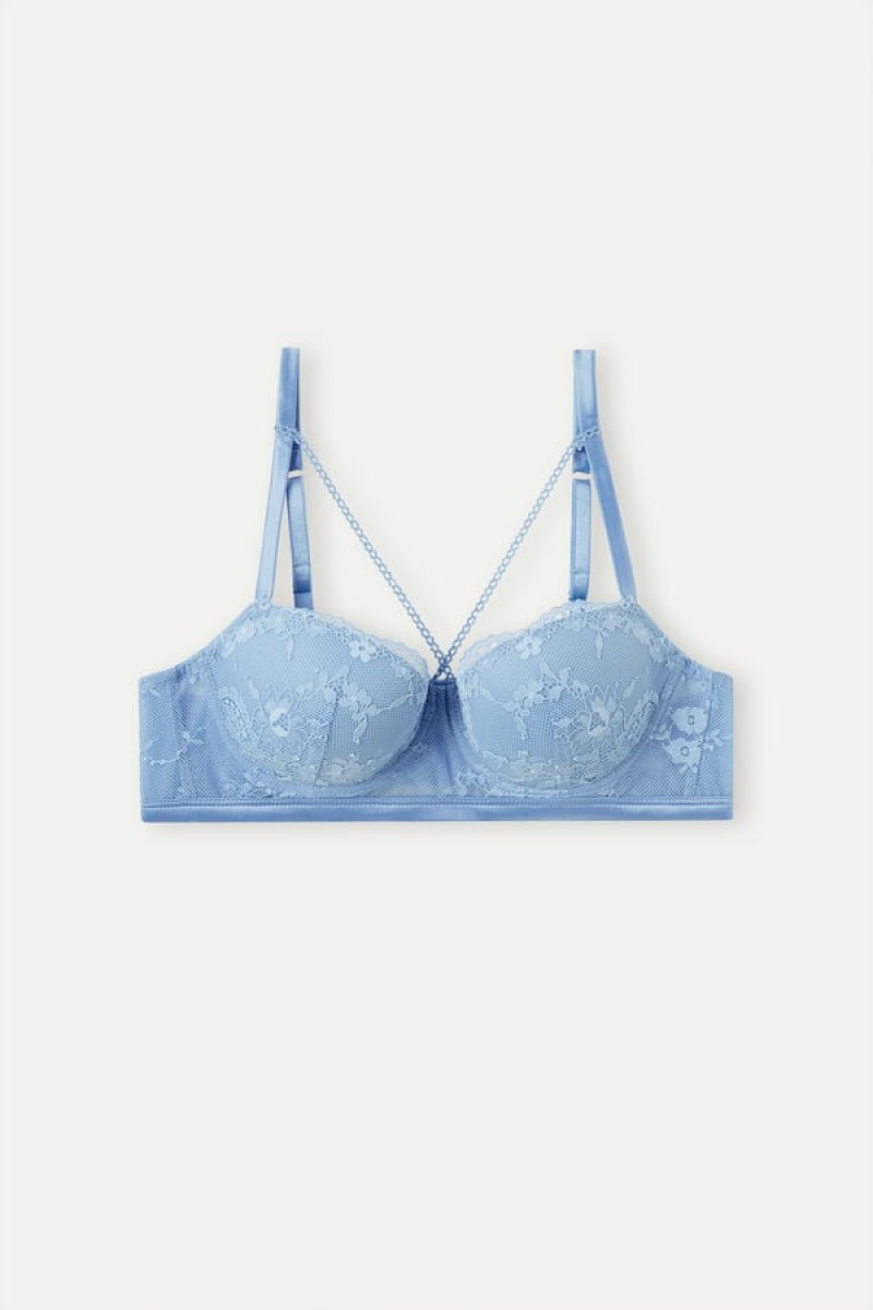 Intimissimi Feeling Beautiful Sofia Balconette Bra Svijetlo Plave | SN-ITMSM56523