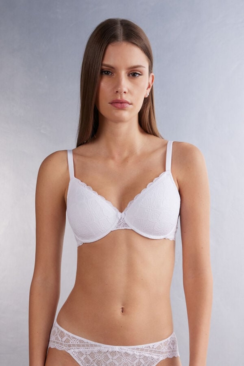 Intimissimi Francesca Balconette Bra In Lace Bijele | SN-ITMSM56572