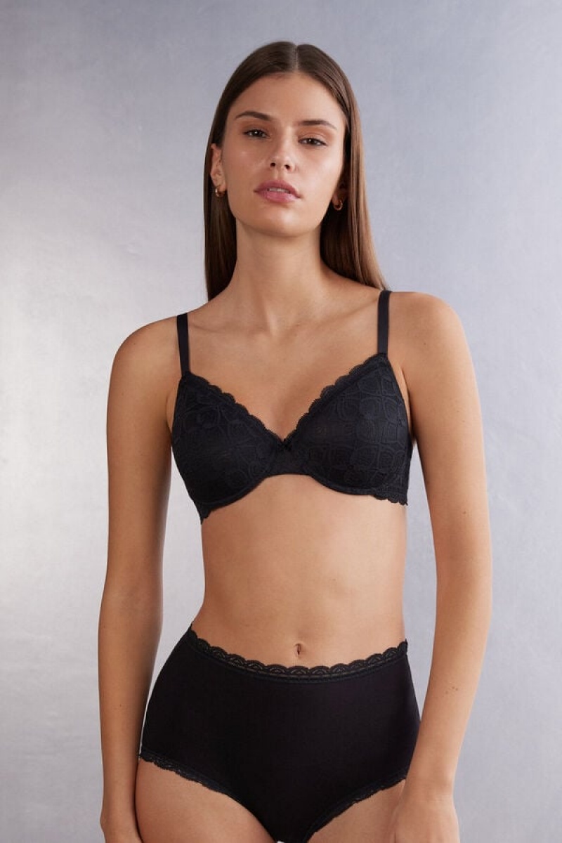 Intimissimi Francesca Balconette Bra In Lace Crne | SN-ITMSM57359