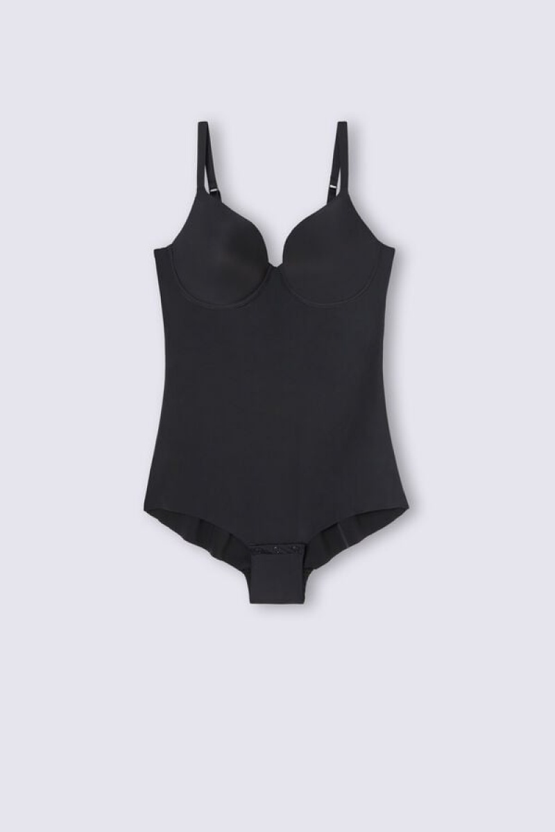 Intimissimi Francesca Bodysuit In Ultralight Microfiber Crne | SN-ITMSM57872