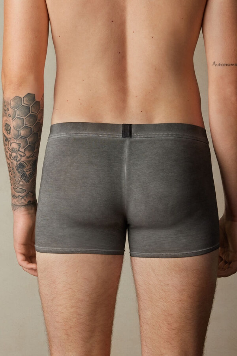 Intimissimi Fresh Supima® Cotton Boxers Crne | SN-ITMSM58498