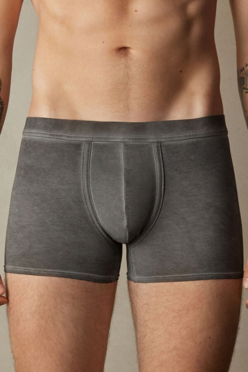 Intimissimi Fresh Supima® Cotton Boxers Crne | SN-ITMSM58498