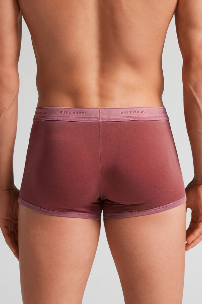 Intimissimi Fresh Supima® Cotton Boxers With Logo Crvene | SN-ITMSM58517