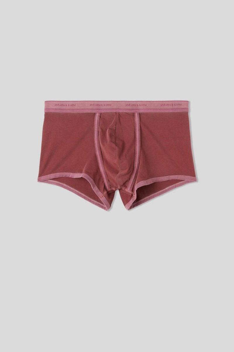 Intimissimi Fresh Supima® Cotton Boxers With Logo Crvene | SN-ITMSM58517