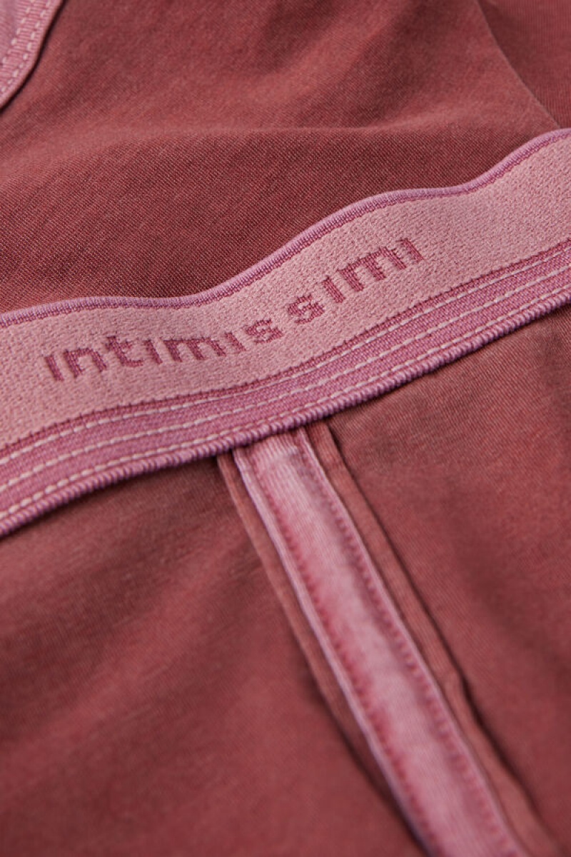 Intimissimi Fresh Supima® Cotton Boxers With Logo Crvene | SN-ITMSM58517