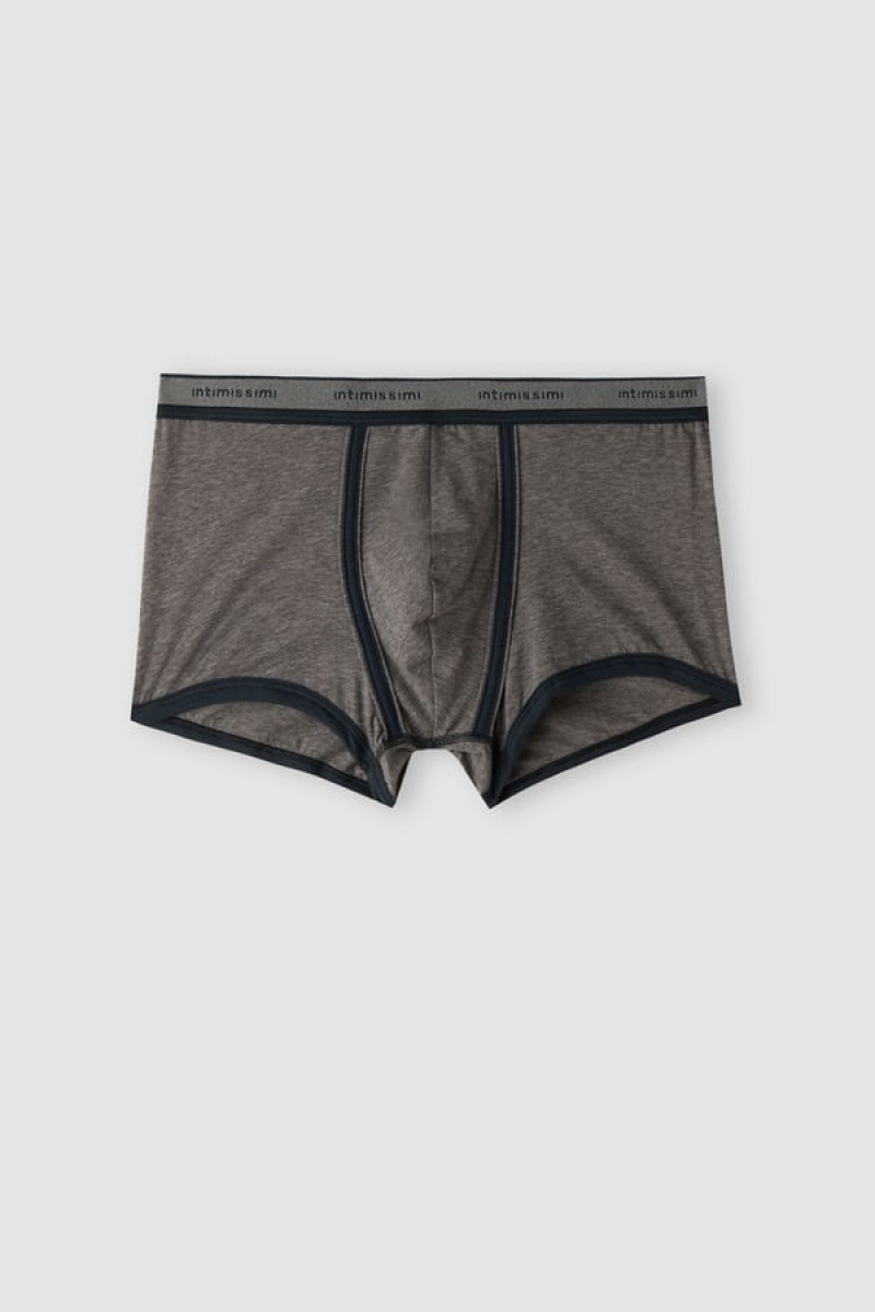 Intimissimi Fresh Supima® Cotton Boxers With Logo Tamno Sive | SN-ITMSM58524