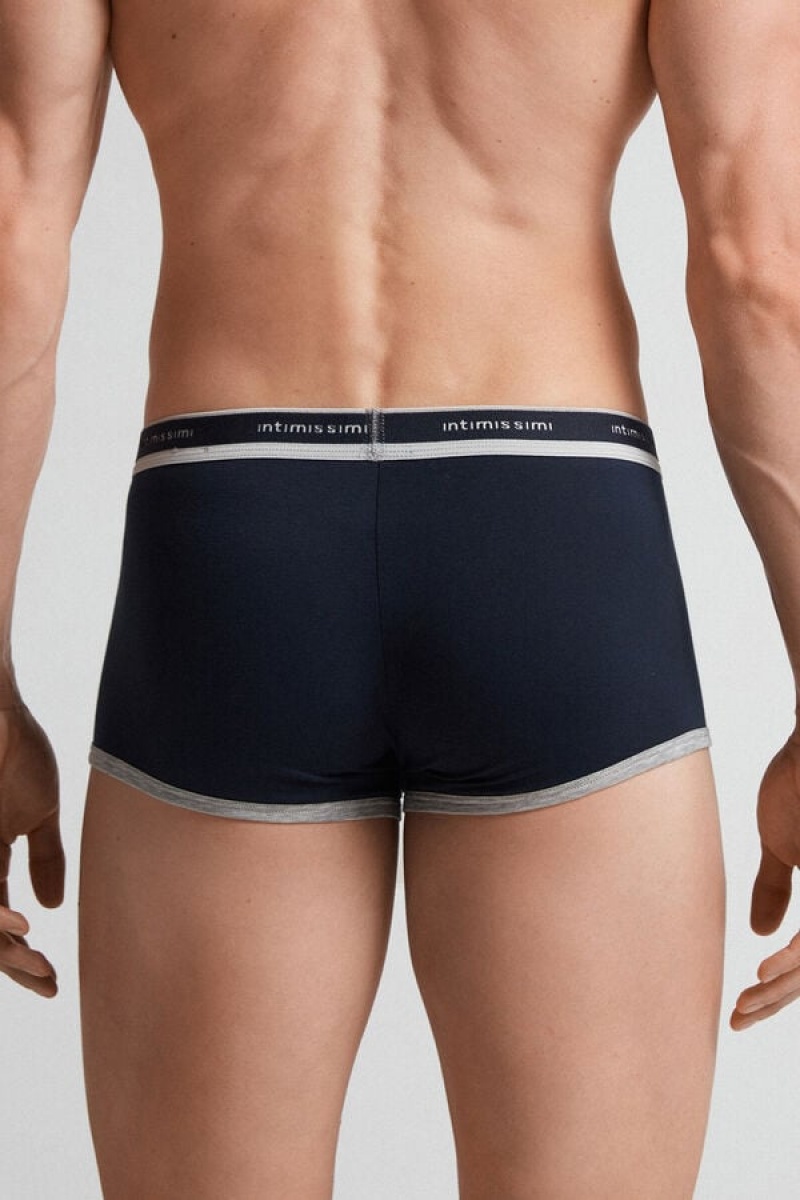 Intimissimi Fresh Supima® Cotton Boxers With Logo Plave | SN-ITMSM58525