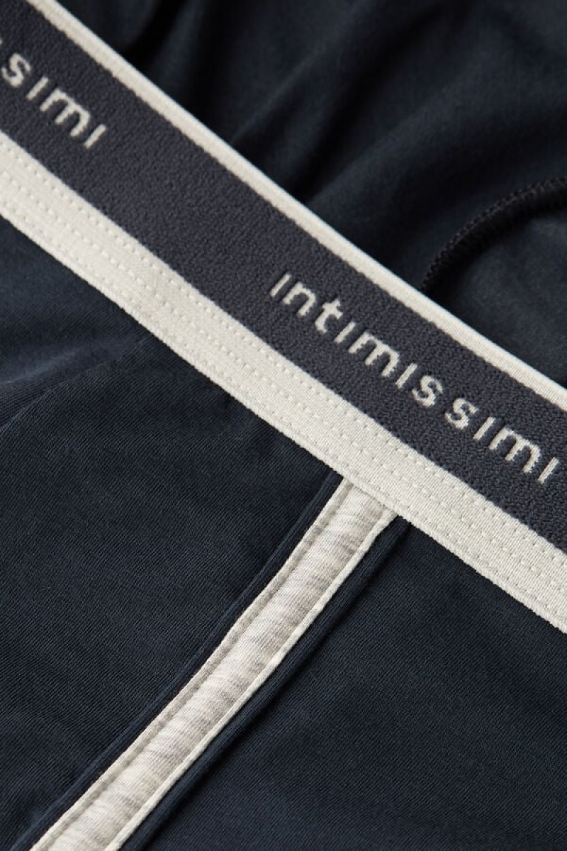 Intimissimi Fresh Supima® Cotton Boxers With Logo Plave | SN-ITMSM58525