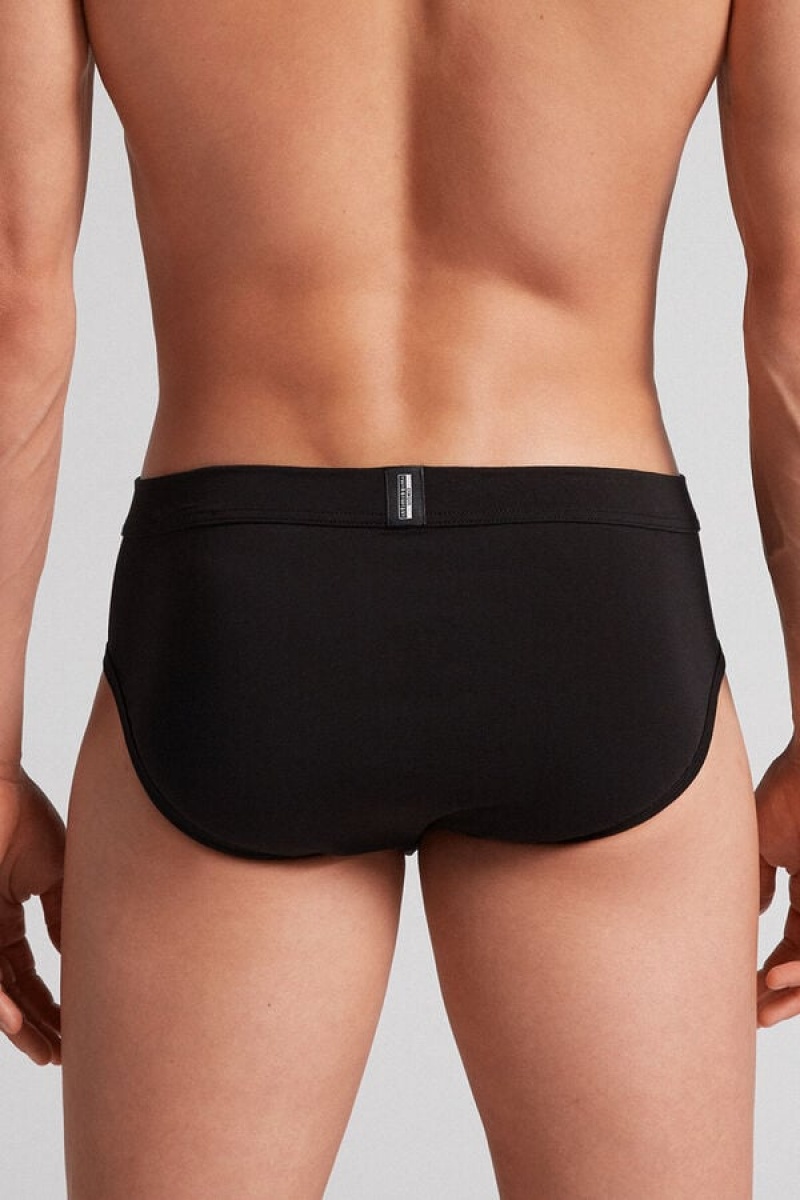 Intimissimi Fresh Supima® Cotton Briefs Crne | SN-ITMSM58569