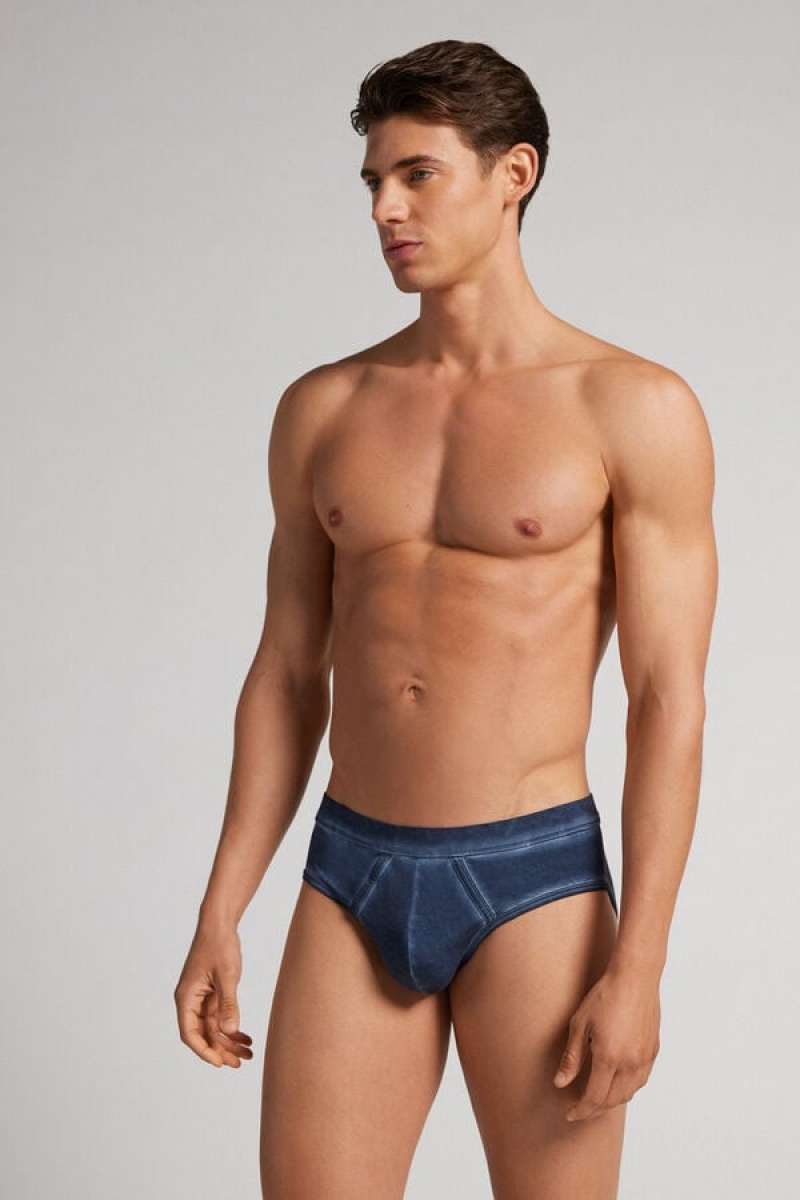 Intimissimi Fresh Supima® Cotton Briefs Plave | SN-ITMSM58583