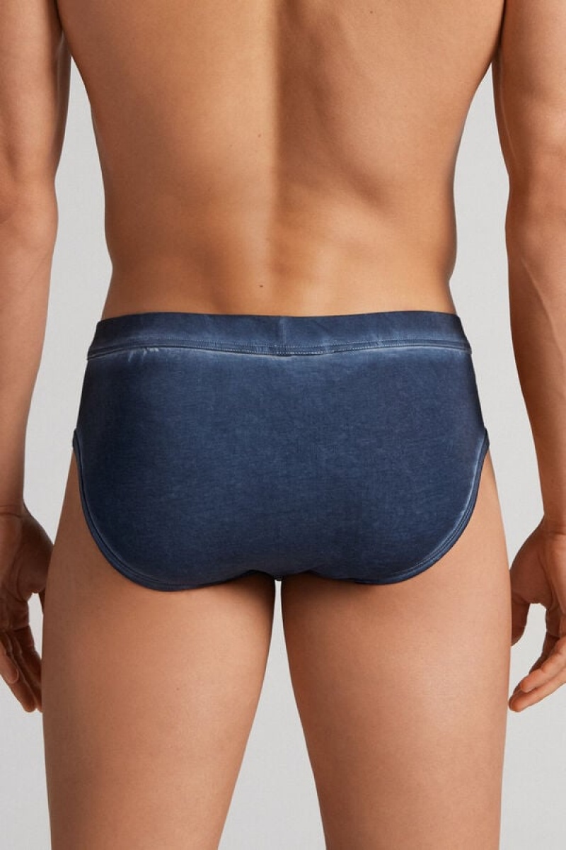 Intimissimi Fresh Supima® Cotton Briefs Plave | SN-ITMSM58583