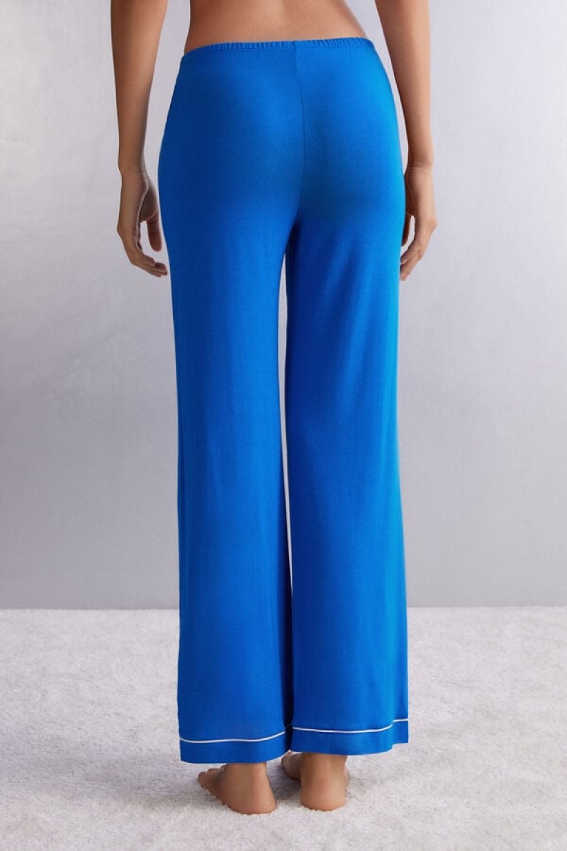 Intimissimi Full Length Modal Palazzo Pants Plave | SN-ITMSM58273