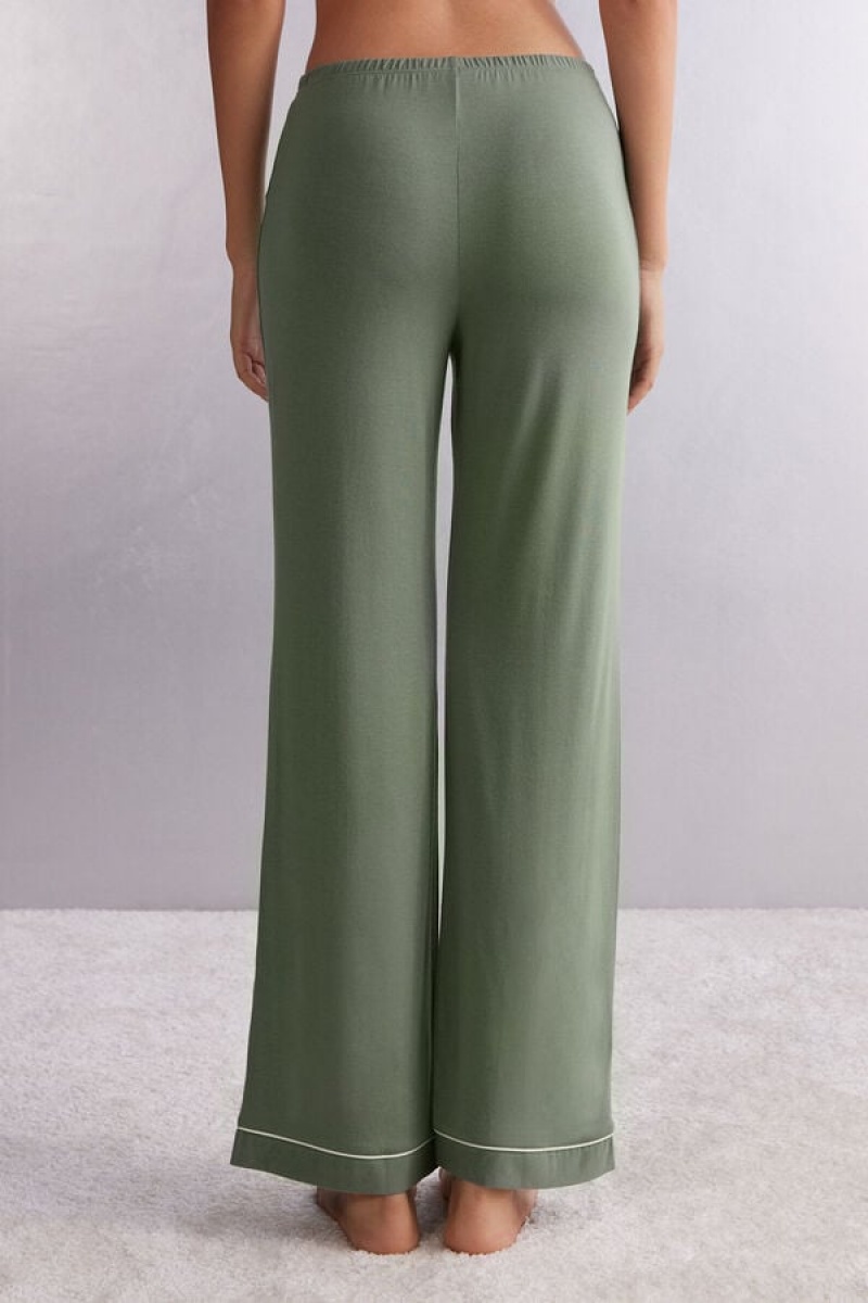 Intimissimi Full Length Modal Palazzo Pants Zelene | SN-ITMSM58275