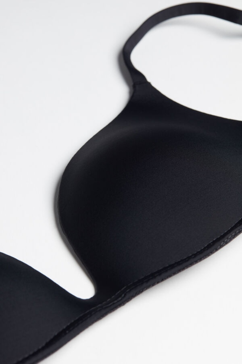 Intimissimi Gioia B Cup Microfiber Super Push-up Bra Crne | SN-ITMSM56706