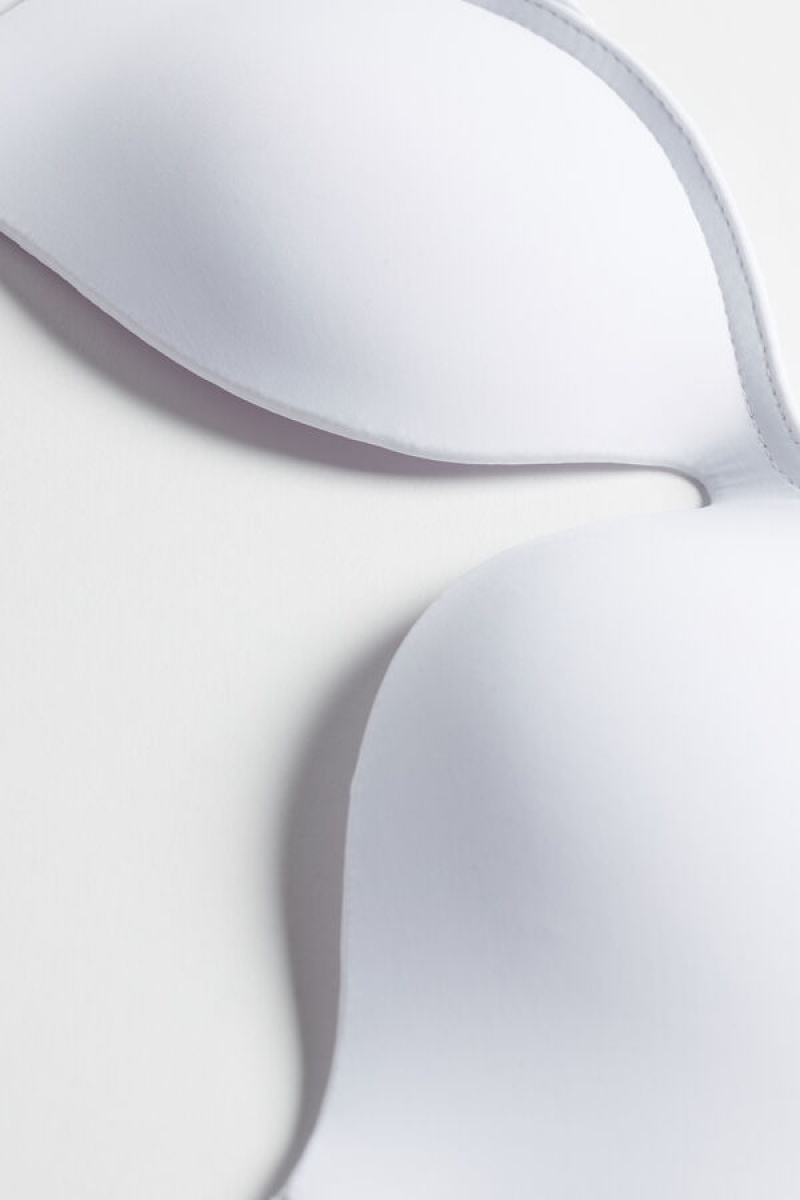 Intimissimi Gioia B Cup Microfiber Super Push-up Bra Bijele | SN-ITMSM56732