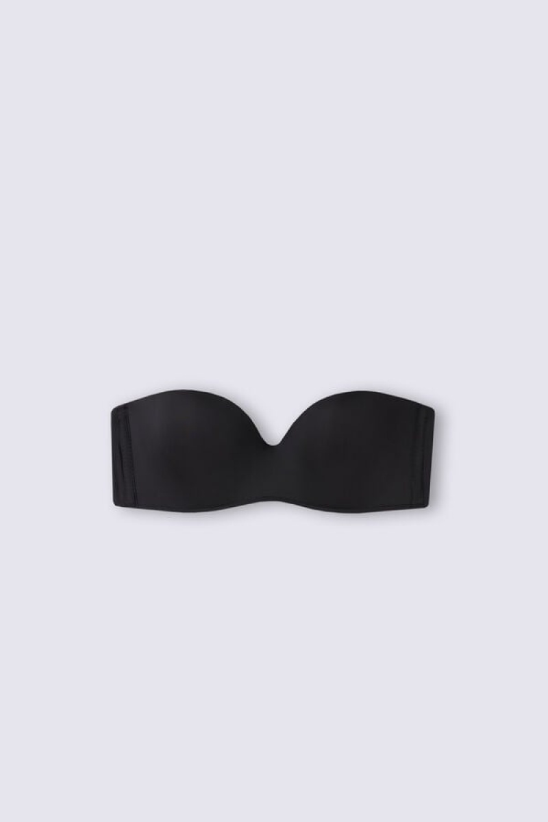 Intimissimi Gioia Bandeau Bra In Ultralight Microfiber Crne | SN-ITMSM56928