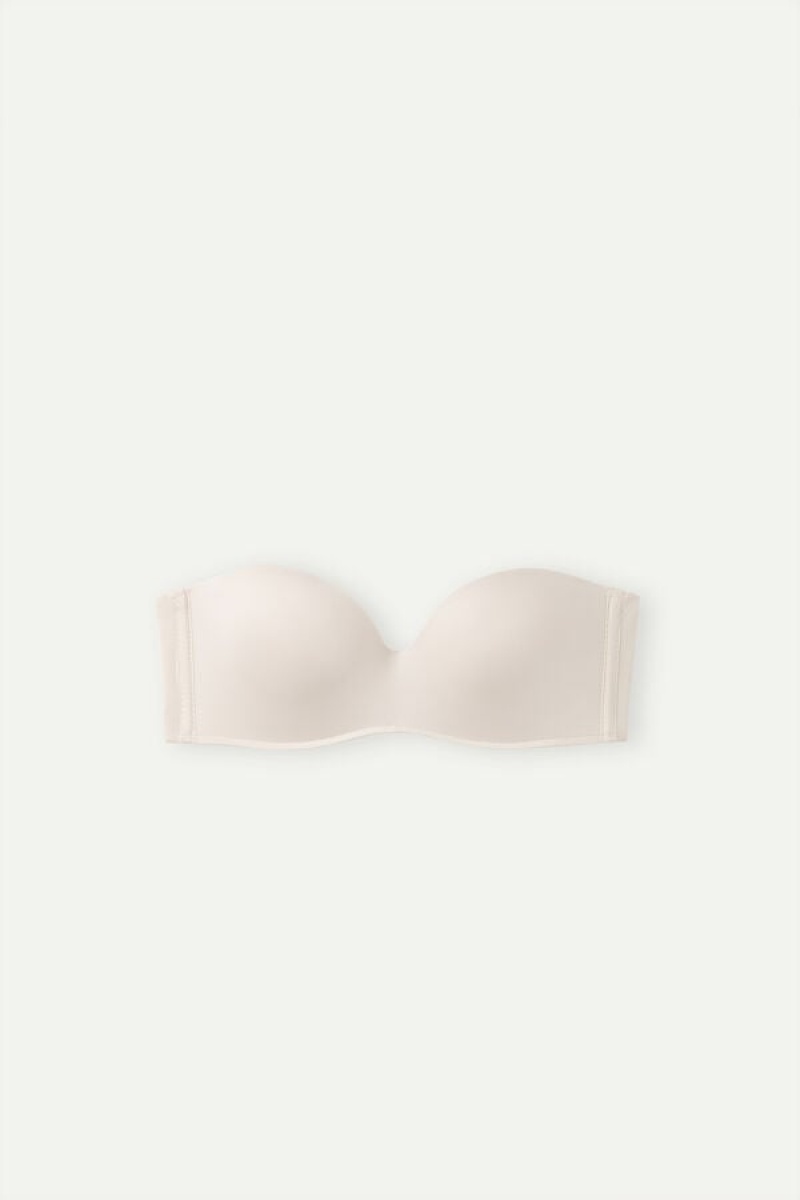 Intimissimi Gioia Bandeau Bra In Ultralight Microfiber Bež | SN-ITMSM56930