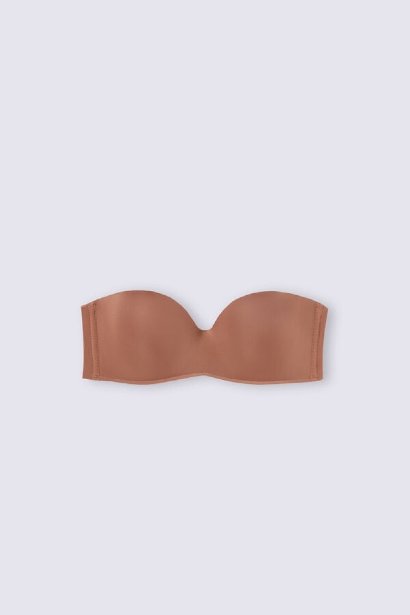 Intimissimi Gioia Bandeau Bra In Ultralight Microfiber Bež | SN-ITMSM56931