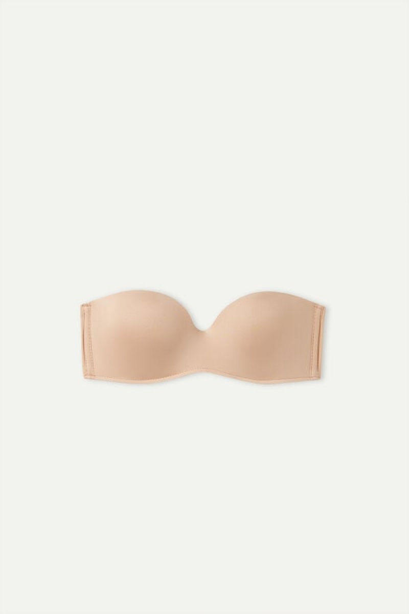 Intimissimi Gioia Bandeau Bra In Ultralight Microfiber Bež | SN-ITMSM57033