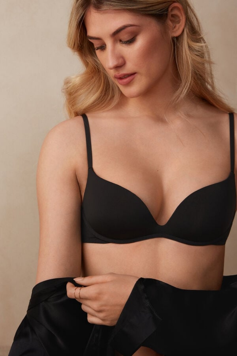 Intimissimi Gioia Push-up Bra In Ultralight Microfiber Crne | SN-ITMSM56781