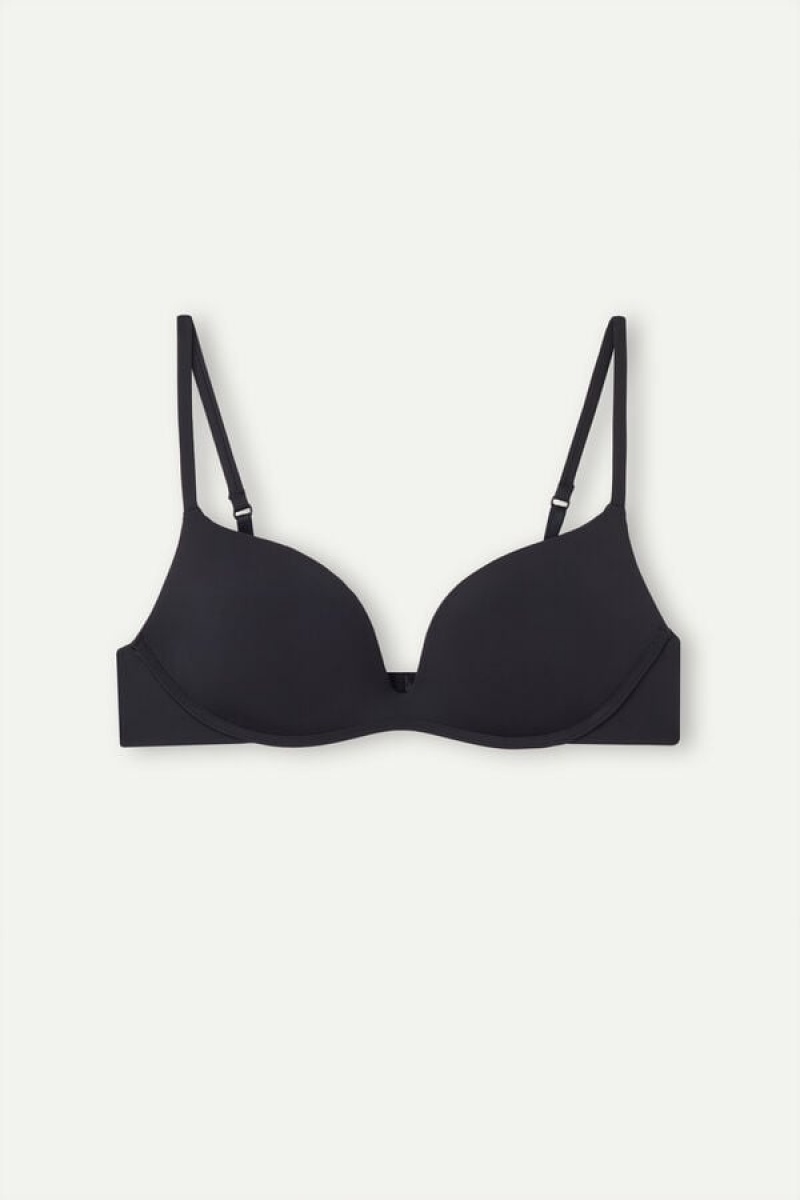 Intimissimi Gioia Push-up Bra In Ultralight Microfiber Crne | SN-ITMSM56781