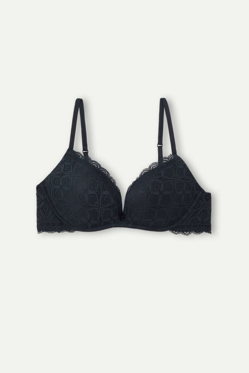 Intimissimi Gioia Super Push-up Bra In Lace Crne | SN-ITMSM56735