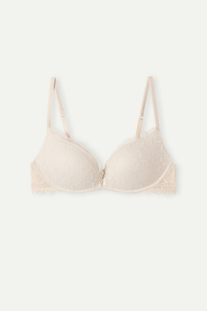 Intimissimi Gioia Super Push-up Bra In Lace Bež | SN-ITMSM56738