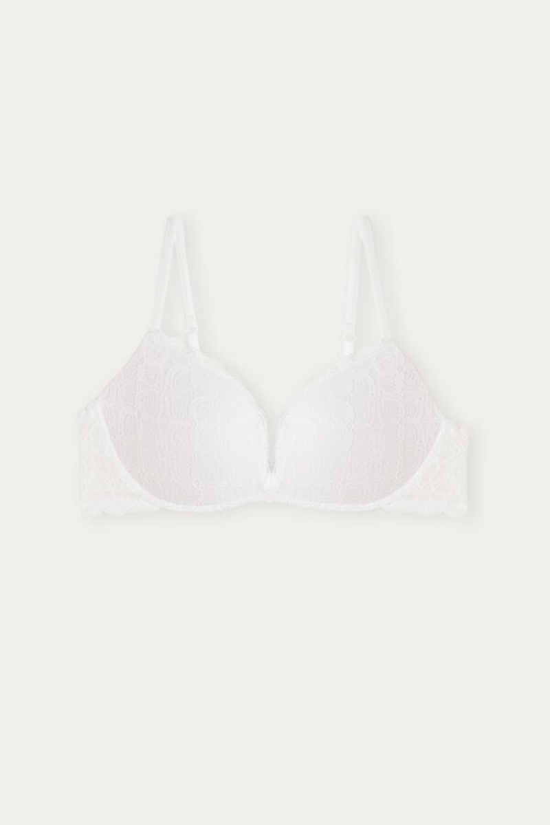 Intimissimi Gioia Super Push-up Bra In Lace Bijele | SN-ITMSM56739