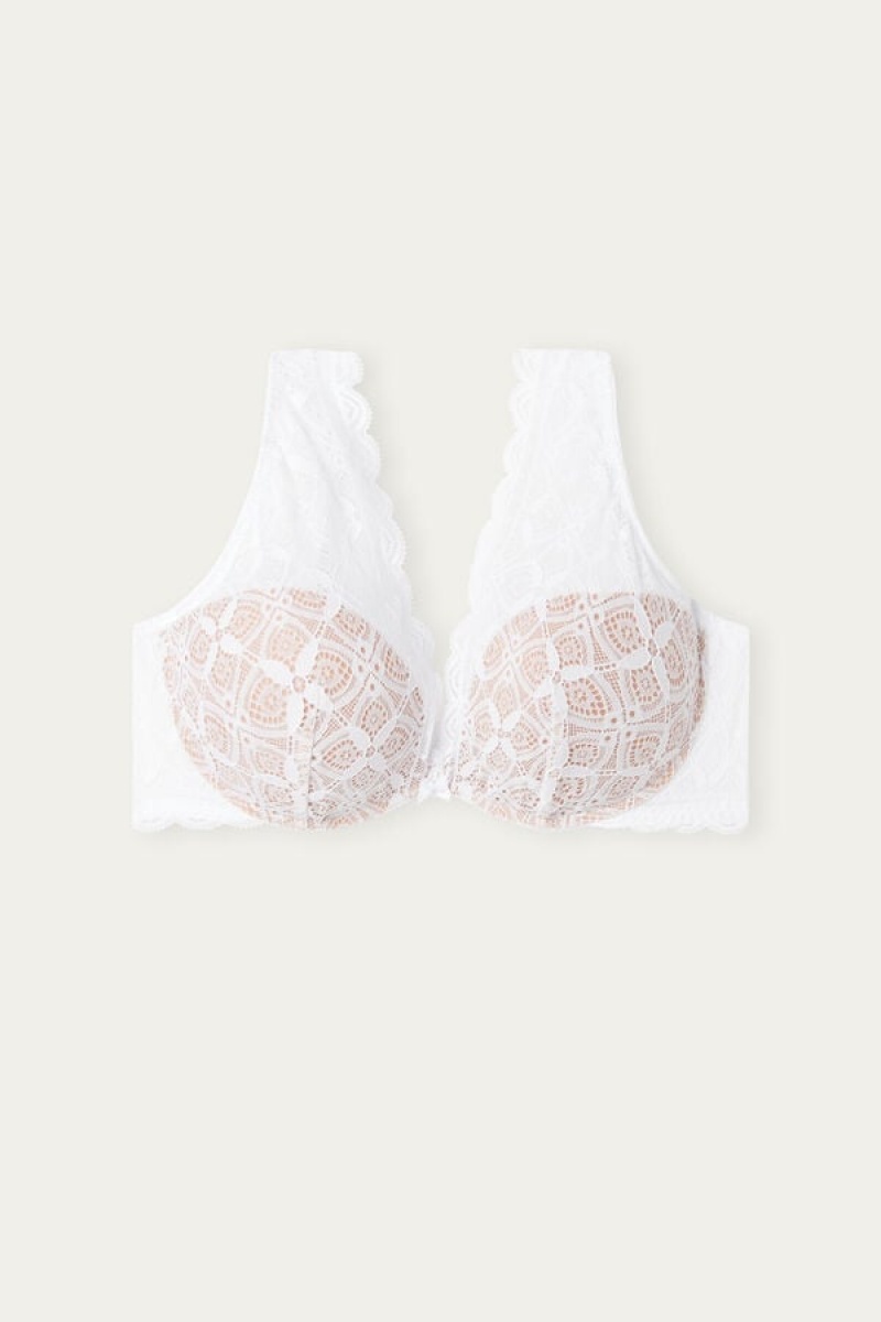 Intimissimi Giorgia Balconette Bra In Lace Bijele | SN-ITMSM56443